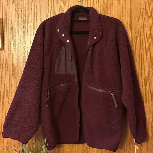 NWT FP Movement X Hatch Hit The Slopes Fleece Jacket Deep Maroon size- SMALL - Picture 7 of 8